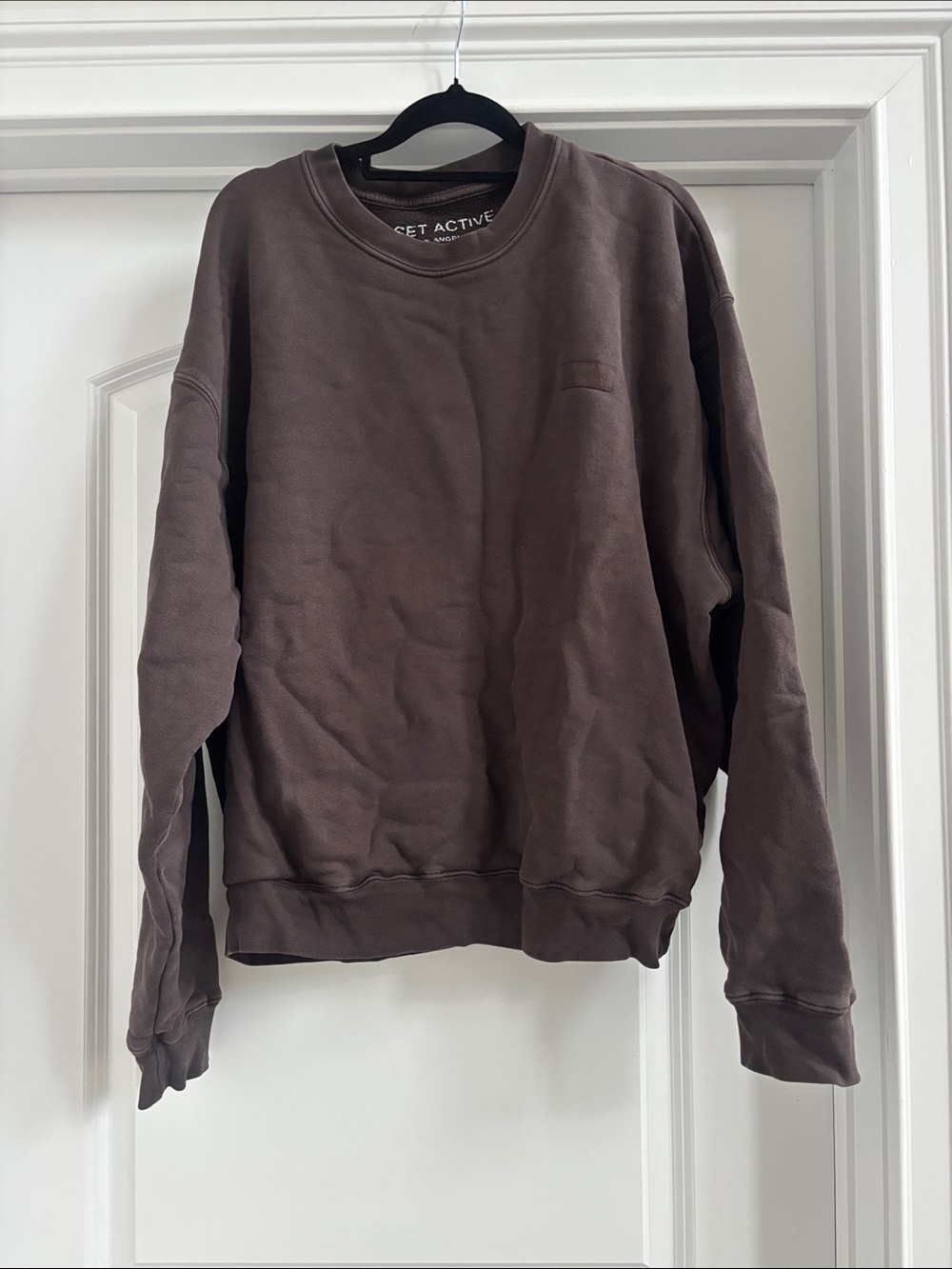 SET Active Brown Crewneck Pullover Sweatshirt